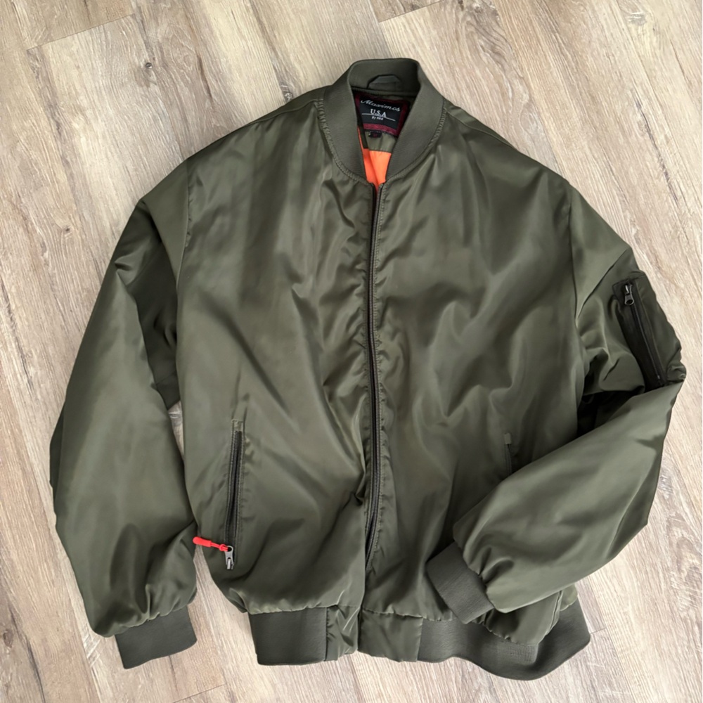 Maximos Khaki and Orange Bomber Jacket
